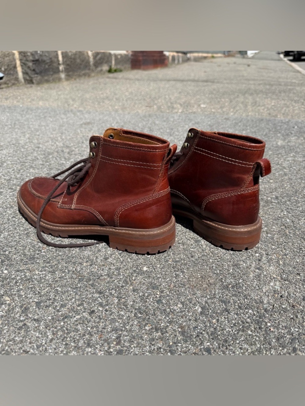 Johnston Murphy Men's Bartlett Ankle Brown Leather Lace-Up Boots sz 8M